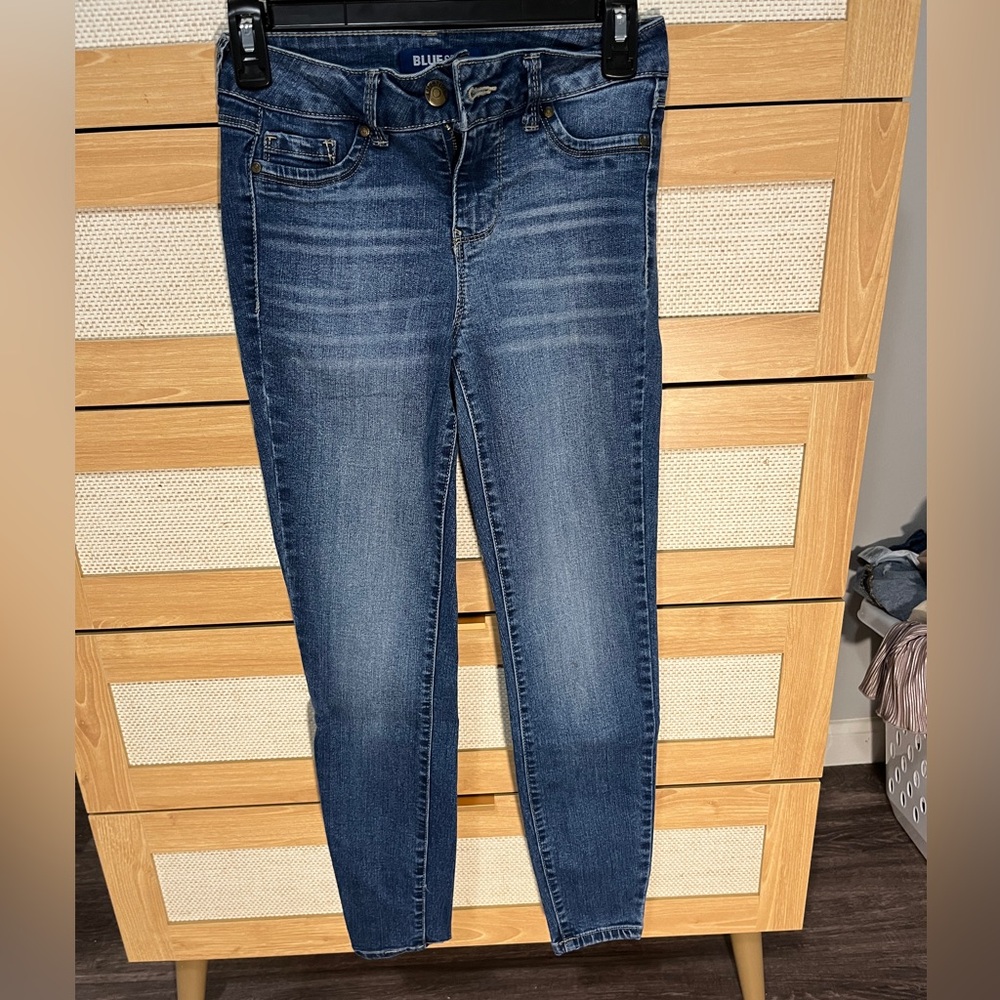 Blue Spice Blue Skinny Jeans with Stretch and Faded Wash